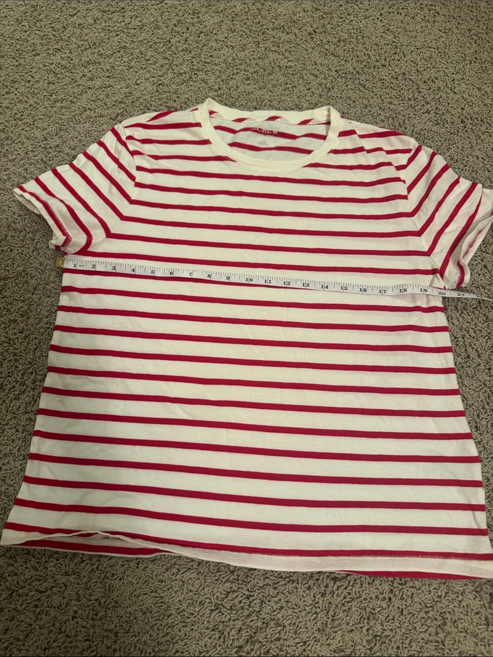 J.Crew Tee with Red Horizontal Stripes
